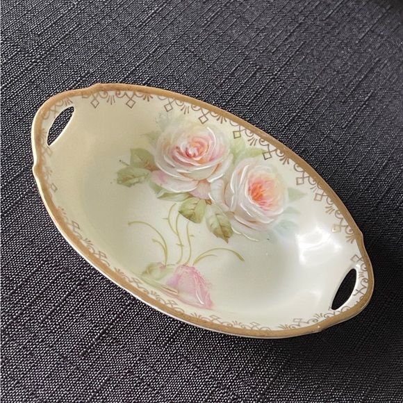 Moschendorf Bavaria Nut Dish Set Handpainted Vintage Dishes Roses 5-piece - Picture 8 of 8